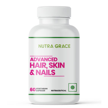 Nutra Grace Advanced Hair, Skin & Nails Supplement | 60 Vegetarian Capsules