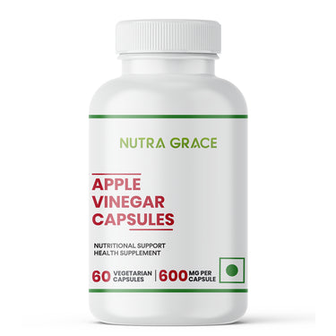 Nutra Grace Apple Cider Vinegar Supplement, 500mg - 60 Vegetarian Capsules