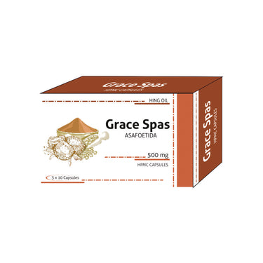 Grace Spas Hing( Asafoetida)  Oil Capsules | 30 Veg. Capsules