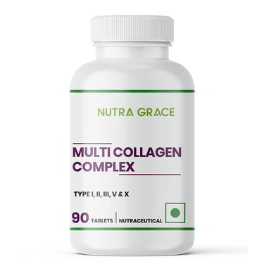 Nutra Grace Multi Collagen Complex Supplement | 90 Tablets