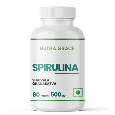 Nutra Grace Spirulina Supplement | 500mg | 60 Tablets