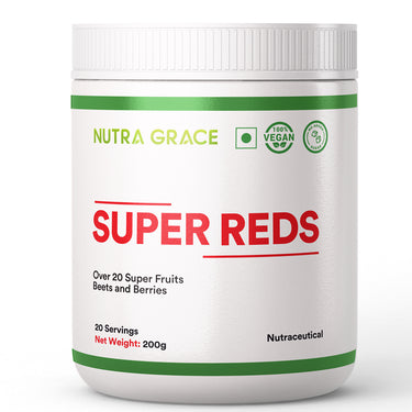 Super Reds Powder | Antioxidant-Rich 20 Superfoods, Fruits, Beets & Berries | 200gms