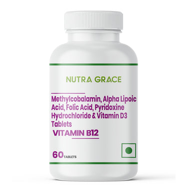 Nutra Grace Vitamin B12 Supplement Methylcobalamin 1500mcg | 60 Tablets