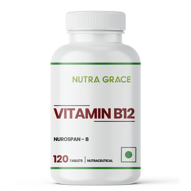 Nutra Grace Vitamin B12 Supplement with ALA, Folic Acid ; Inositol | 120 tablets (RDA Compliant)